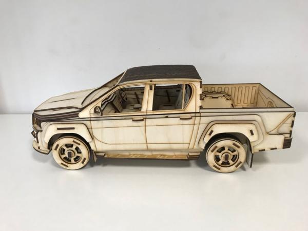 Toyota Hilux 3D large laser cut woodmodel - side view